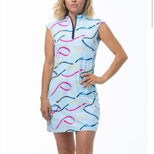 SanSoleil UV50 SolStyle Ice Dress Sz S ribbon buckle print golf NWT